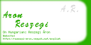 aron reszegi business card